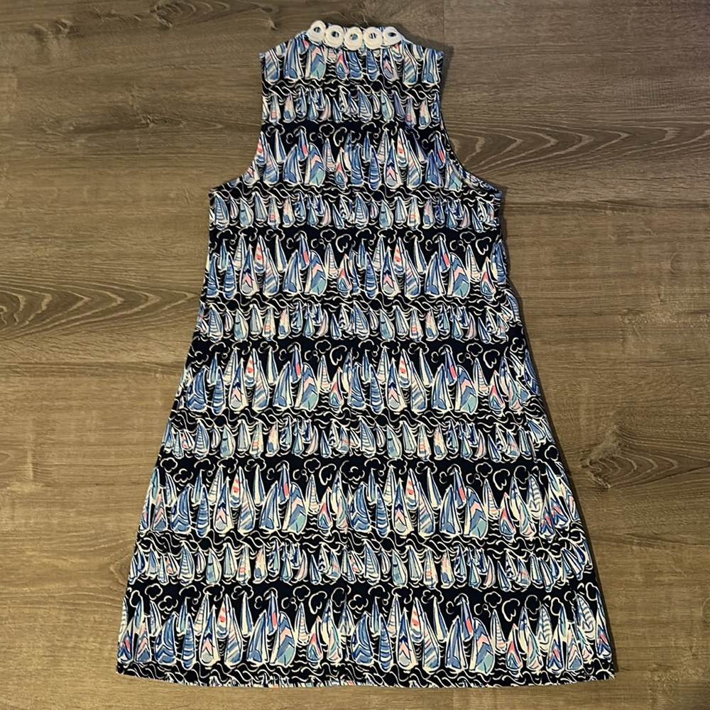 Lilly Pulitzer Women’s Jane Shift Sleeveless Short Dress Navy Sails Stripes Sz 0 - Picture 8 of 10